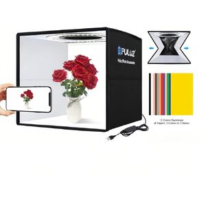 2025 Upgraded Photo Light Box, 12"x12" Professional Foldable Dimmable Shooting Tent Kit with CRI >95 112pcs LED Lights & 6 Kinds of Double-Sided Color Backdrops for Jewelry and Small Items Photography