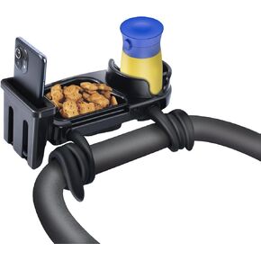 Universal Stroller Snack Tray, 3 in 1 Stroller Cup Holder Tray with Phone Holder Silicone Flexible Arms Grip Stroller Tray Straps for Stroller, Stroller Accessories & Wheelchair Accessories