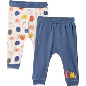 Toddler and Baby Unisex Pants 2-Pack -Baby Pants 0-3 Months to 18-24 Months Baby Cotton Sweatpants Jogger Boy Girl