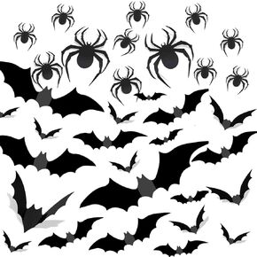 72pcs Halloween Decorations Bats,Bats Wall Deco, Halloween Bats,4 Size 3D Bat Decorations, Bats Halloween Decoration for Home Decor DIY Wall Decal, Hallowmas Party Supplies