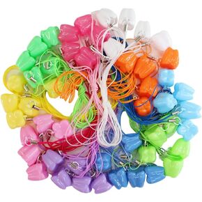 30 Pcs Plastic Tooth Holders for Kids Lost Teeth Saver Necklace Lost Teeth Container Box Baby Tooth Storage Box Baby Teeth Keepsake Holder