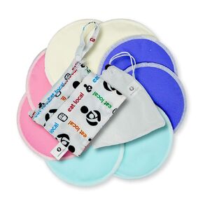 Best Organic Nursing Pads | Washable, Super Soft & Hypoallergenic | 12 Bundle Pack with Daytime and Overnight Protection in One Box + Laundry Bag + Carrying Pouch with Waterproof Pockets