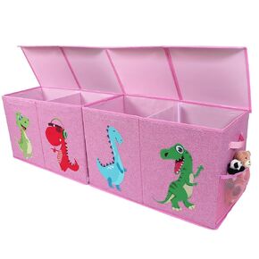 Extra Large Toy Box Chest for Kids Organizer, Collapsible Toy Storage Bins with Magnetic Lid, Dinosaur Toy Box for Living Room, Playroom, Bedroom, Nursery, 51.96"x11.81"x15.75", Black