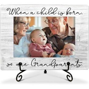 First Time Grandparents Gifts, ‘When A Child Is Born, So Are Grandparents’, Grandkids 6x4 Picture Frame, Wall Mount & Table Top, grandparents picture frame with baby.(019)