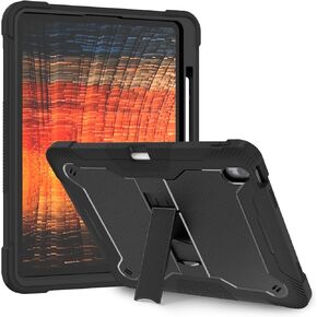 for iPad Air 13 Inch Case M2 2024 with Pencil Holder & Kickstand, Heavy Duty Military Grade Full-Body Shockproof Rugged Protective Girls Women Men Cover for iPad Air 13 Inch M2, Green/Gray