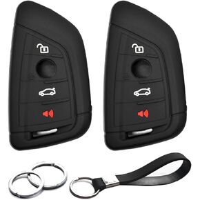 2pcs Compatible with BMW 1 2 3 4 5 6 7 8 Series X1 X2 X3 X4 X5 X6 X7 i4 Z4 M5 M6 M7 M8 GT3 GT5 Key Fob Cover Case Key Chain Protector Keyless Remote Holder