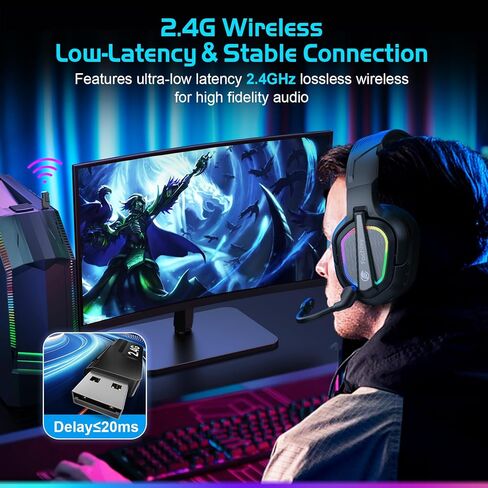 FC200 PC Gaming Headset for PS4, PS5, Switch, Xbox One, Mac, Noise Canceling Headphones with Microphone, Computer Headset with 3.5mm Jack & RGB Light in Saudi Arabia