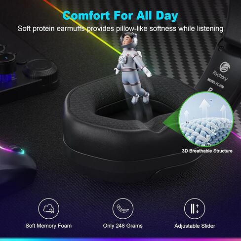 FC200 PC Gaming Headset for PS4, PS5, Switch, Xbox One, Mac, Noise Canceling Headphones with Microphone, Computer Headset with 3.5mm Jack & RGB Light in Saudi Arabia