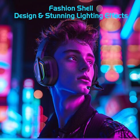 FC200 PC Gaming Headset for PS4, PS5, Switch, Xbox One, Mac, Noise Canceling Headphones with Microphone, Computer Headset with 3.5mm Jack & RGB Light in Saudi Arabia
