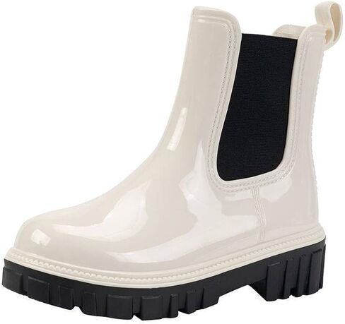 Harssidanzar Womens Ankle Rain Boots Waterproof Chelsea Boots,Anti-Slipping Rainboots and Garden Shoes for Ladies with Comfortable Insoles HL211US in Saudi Arabia