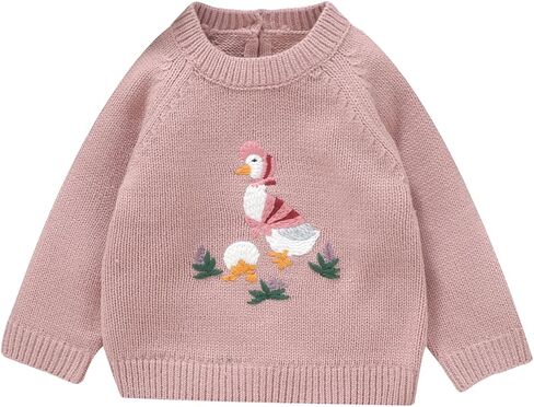 Toddler Baby Girl Boys Sweater Embroidery Long Sleeve Pullover Tops Knitted Sweatshirt Fall Winter Clothes in Kuwait