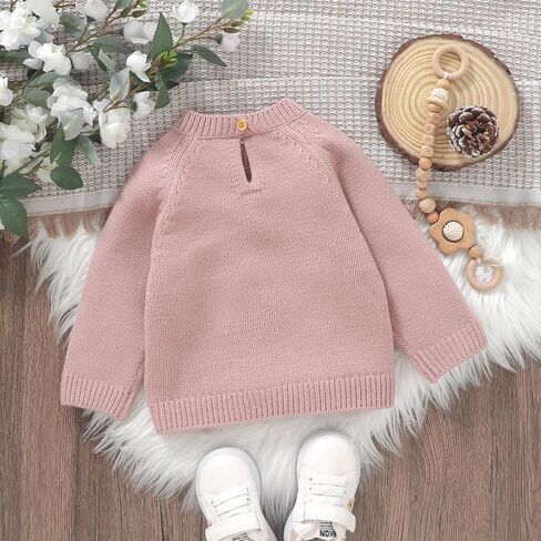 Toddler Baby Girl Boys Sweater Embroidery Long Sleeve Pullover Tops Knitted Sweatshirt Fall Winter Clothes in Kuwait