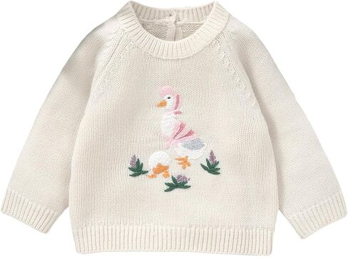 Toddler Baby Girl Boys Sweater Embroidery Long Sleeve Pullover Tops Knitted Sweatshirt Fall Winter Clothes in Kuwait
