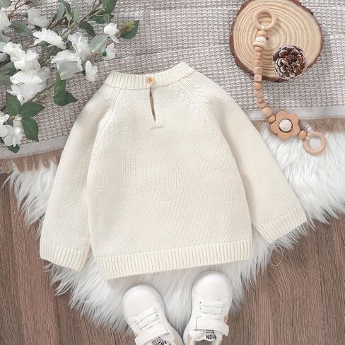 Toddler Baby Girl Boys Sweater Embroidery Long Sleeve Pullover Tops Knitted Sweatshirt Fall Winter Clothes in Kuwait