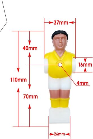 4 قطع كرة قدم للرجال، لاعب كرة قدم الطاولة للرجال، مجموعة لاعبي كرة القدم، قطع غيار بلاستيكية، لاعبين بديلين لكرة القدم لألعاب طاولة كرة القدم الممتعة (2 أحمر، 2 أزرق) in Saudi Arabia