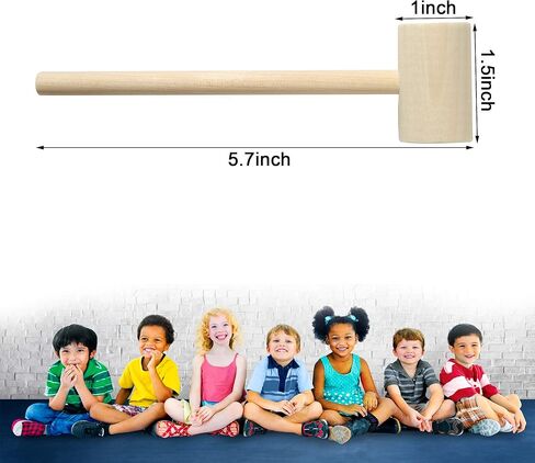 MGTECH 36 Pieces Mini Wooden Toy Hammers for Kids, Natural Wood Crab Seafood Mallets in Saudi Arabia