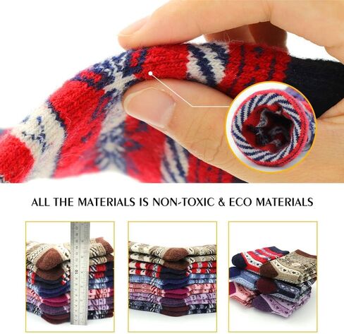 6 Pairs Kids Wool Socks Crew Boot Socks Toddler Boys Girls Winter Warm Cozy Thick Heavy Thermal Socks 1-3T in Saudi Arabia