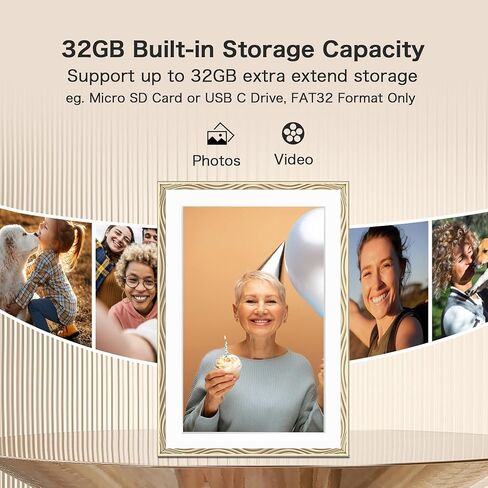 Frameo 10.1 Inch Smart WiFi Digital Picture Frame, Photo Frame Electronic | 1280*800 HD Touch Screen Digital Photo Frame for Wall, Share Photo Video, Birthday Gifts for Women, Wedding Gifts for Couple in Saudi Arabia