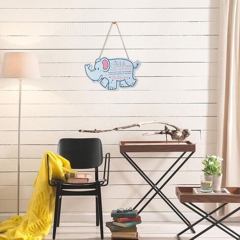 Baby Sleeping Sign, Shhh Baby Sleeping Door Sign Wooden Baby Sleeping Sign Plaque with Rope Do not Ring Doorbell Sign for Kids Room Outside Porch Decor (Elephant) in Saudi Arabia