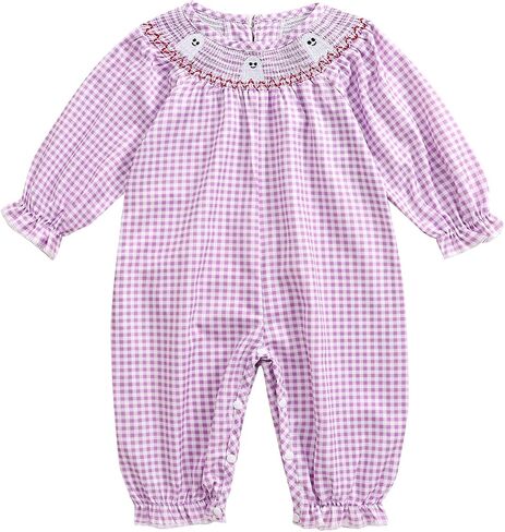Newborn Baby Girl Halloween Outfits Long Puff Sleeve Cotton Linen Romper Pumpkin Jumpsuit Fall Thanksgiving Clothes in Kuwait