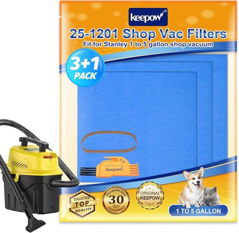 KEEPOW Shop Vac Filters Compatible with Stanley 1-6 Gallon Wet/Dry Vacuums SL18910P-3, SL18129, SL18133, Part# 25-1201 (1 Pack) in Kuwait