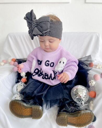Ayalinggo Baby Boy Girl Thanksgiving Sweater Turkey Embroidery Long Sleeve Crew Neck Pullover Tops for Fall Winter in Saudi Arabia