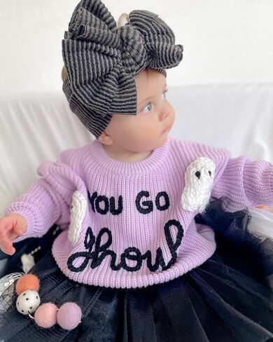 Ayalinggo Baby Boy Girl Thanksgiving Sweater Turkey Embroidery Long Sleeve Crew Neck Pullover Tops for Fall Winter in Saudi Arabia