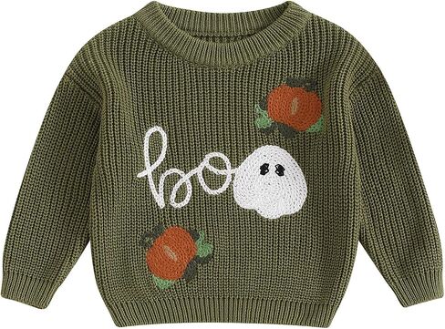Ayalinggo Baby Boy Girl Thanksgiving Sweater Turkey Embroidery Long Sleeve Crew Neck Pullover Tops for Fall Winter in Saudi Arabia