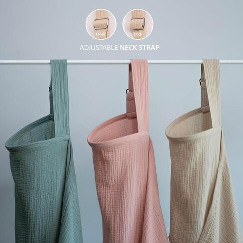 Nilsa 5-in-1 Muslin Nursing Cover up for Breastfeeding & Baby Car Seat Cover - Breathable Breastfeeding Cover With Rigid Hoop - 100% Cotton Privacy Apron Breast Feeding Covers For Women (Mint green) in Saudi Arabia