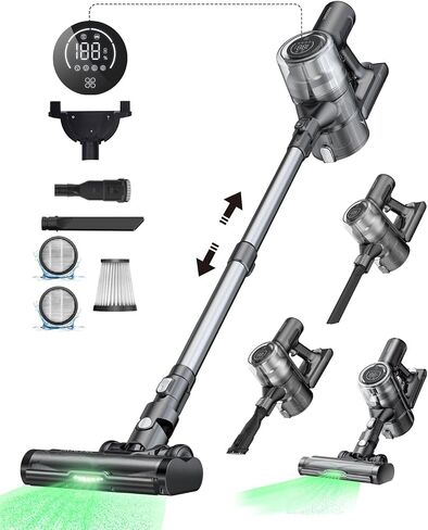 Proscenic Vacuum Cleaners for Home, P11 Mopping Wet Dry Cordless Vacuum and Mop Combo All in one,High Suction Lightweight Stick Vacuum with LED Display,Long Runtime Ease of use Vacuum for Pet Hair in Saudi Arabia