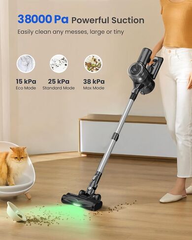 Proscenic Vacuum Cleaners for Home, P11 Mopping Wet Dry Cordless Vacuum and Mop Combo All in one,High Suction Lightweight Stick Vacuum with LED Display,Long Runtime Ease of use Vacuum for Pet Hair in Saudi Arabia