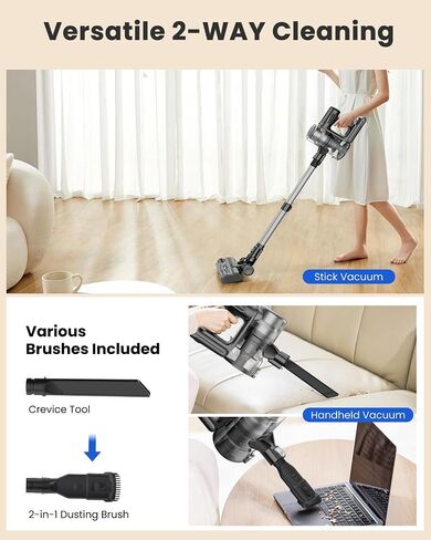 Proscenic Vacuum Cleaners for Home, P11 Mopping Wet Dry Cordless Vacuum and Mop Combo All in one,High Suction Lightweight Stick Vacuum with LED Display,Long Runtime Ease of use Vacuum for Pet Hair in Saudi Arabia