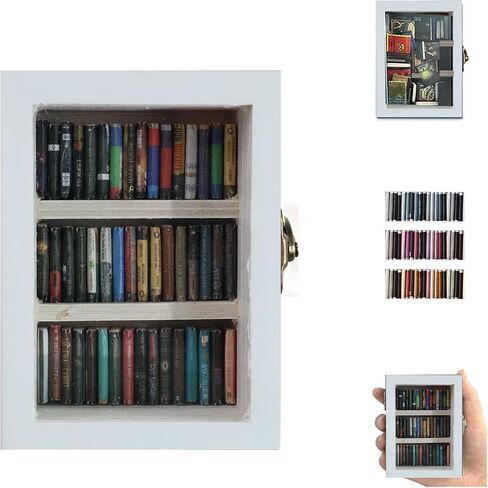 Anxiety Bookshelf Ornament, Shake Bookshelf Shake Away Your Anxiety, Gifts For Book Lovers, Miniature Book Library(with 200PCS Mini Books), For Home Room Living Room Office Decor Mini Bookshelf in Saudi Arabia