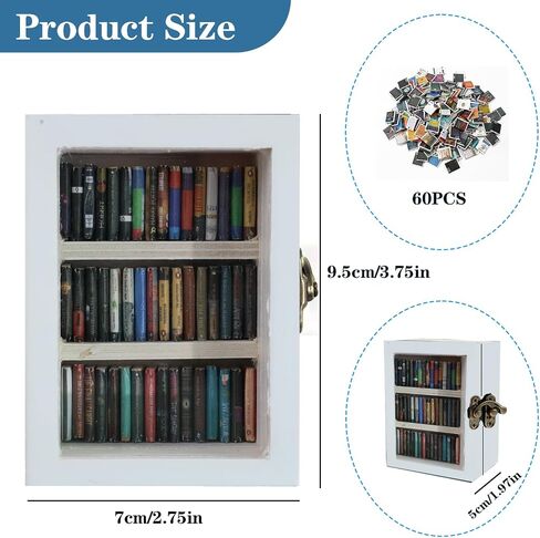 Anxiety Bookshelf Ornament, Shake Bookshelf Shake Away Your Anxiety, Gifts For Book Lovers, Miniature Book Library(with 200PCS Mini Books), For Home Room Living Room Office Decor Mini Bookshelf in Saudi Arabia