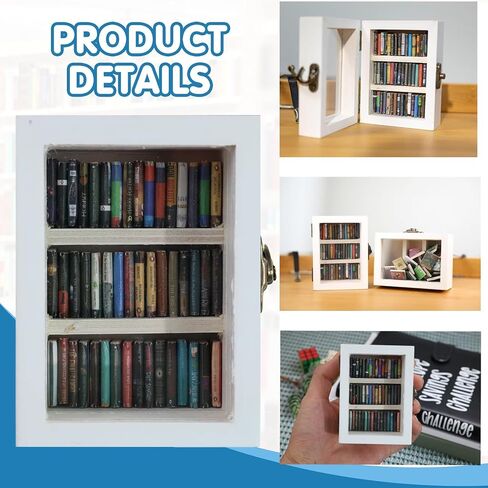 Anxiety Bookshelf Ornament, Shake Bookshelf Shake Away Your Anxiety, Gifts For Book Lovers, Miniature Book Library(with 200PCS Mini Books), For Home Room Living Room Office Decor Mini Bookshelf in Saudi Arabia