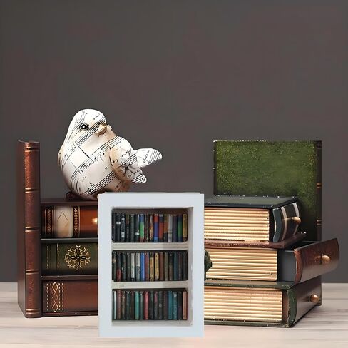Anxiety Bookshelf Ornament, Shake Bookshelf Shake Away Your Anxiety, Gifts For Book Lovers, Miniature Book Library(with 200PCS Mini Books), For Home Room Living Room Office Decor Mini Bookshelf in Saudi Arabia