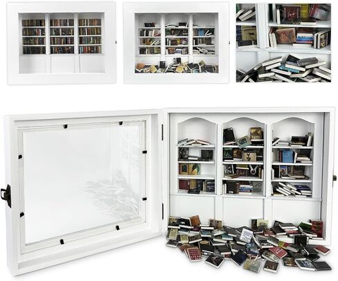 Anxiety Bookshelf Ornament, Shake Bookshelf Shake Away Your Anxiety, Gifts For Book Lovers, Miniature Book Library(with 200PCS Mini Books), For Home Room Living Room Office Decor Mini Bookshelf in Saudi Arabia