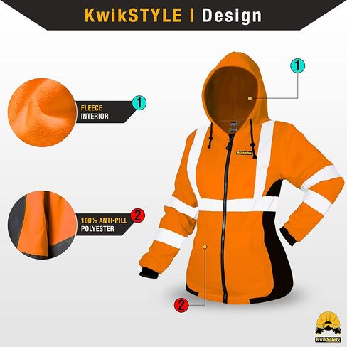KwikSafety ROGUE Safety Jacket for Women | Black, Large in Saudi Arabia