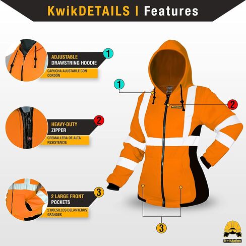 KwikSafety ROGUE Safety Jacket for Women | Black, Large in Saudi Arabia