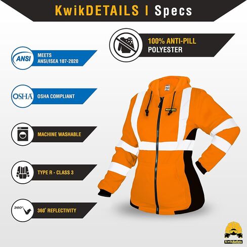 KwikSafety ROGUE Safety Jacket for Women | Black, Large in Saudi Arabia
