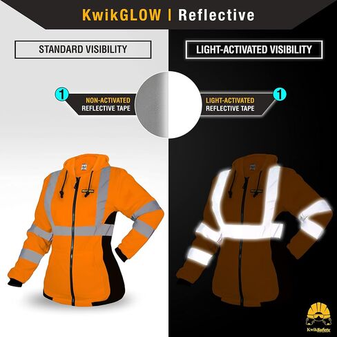 KwikSafety ROGUE Safety Jacket for Women | Black, Large in Saudi Arabia
