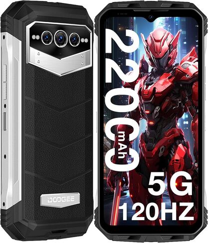 DOOGEE V MAX 5G Rugged Smartphone, 22000mAh Battery 20(12+8) GB+256GB 120Hz 6.6" FHD+ Display Rugged Phones Unlocked,108MP Main Camera Rugged Cell Phone, Dual Hi-res Speakers,Night Vision,NFC/OTG in Saudi Arabia