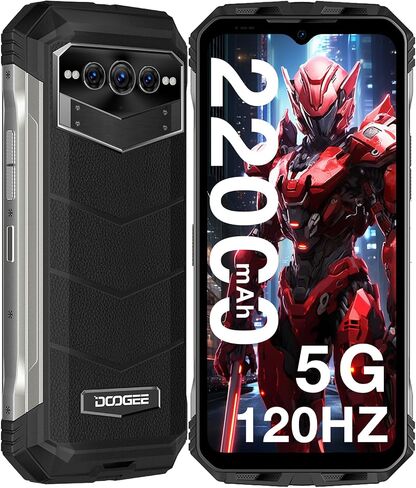 DOOGEE V MAX 5G Rugged Smartphone, 22000mAh Battery 20(12+8) GB+256GB 120Hz 6.6" FHD+ Display Rugged Phones Unlocked,108MP Main Camera Rugged Cell Phone, Dual Hi-res Speakers,Night Vision,NFC/OTG in Saudi Arabia