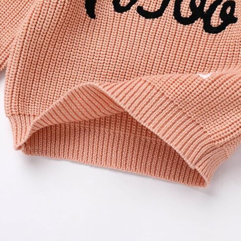 IDOPIP Toddler Baby Girls First Halloween Outfit Embroidery Pumpkin Boo Sweater Top Knit Pullover Sweatshirt Winter Clothes in Saudi Arabia