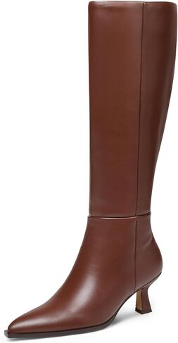 VOMIRA Knee High Boots for Women Black Boots Pointy Toe Kitten Heels Wide Calf Boots 3 In High Heels Long Boots Stiletto Boots Dress Tall Boots in Kuwait