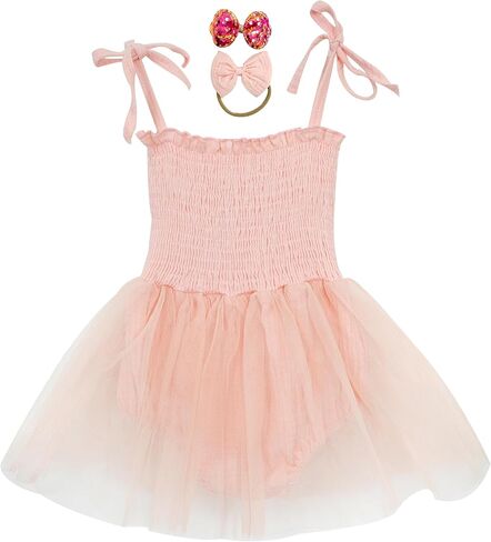 فستان عيد الميلاد الأول للفتيات الصغيرات بدون أكمام وظهر مكشوف مع فيونكة فستان الشمس بطبقات من التول مع عصابات رأس in Kuwait