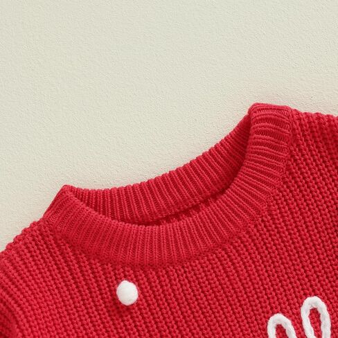0-3T Baby Girl Christmas Outfits Holly Jolly Sweatshirt Toddler Girl Red Long Sleeve Knit Sweater Top in Saudi Arabia
