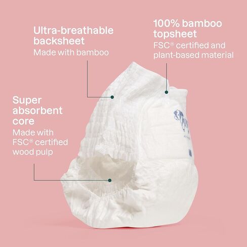 ATTITUDE Eco-Conscious Disposable Diapers, EWG Verified, Size 1/2 (7-17 lbs), Ultra Absorbent for Baby, Vegan & Plant-Based, 32 Count in Saudi Arabia