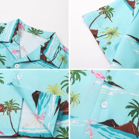 SANGTREE 3 Piece Boys Outfits Short Sleeve and Shorts Set Summer clothes | Cotton Hawaiian baby boy Beach Vacation Spring School matching in Saudi Arabia