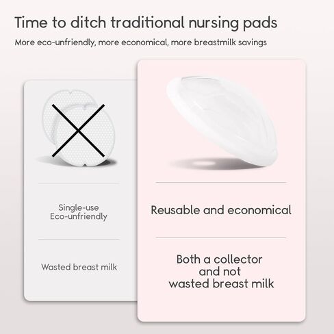Milk Collector Shells 2PCS, Elastic Leak-Proof Pads, Reusable Breast Milk Catchers for Breastfeeding, Collecting, and Storing Breast Milk in Saudi Arabia
